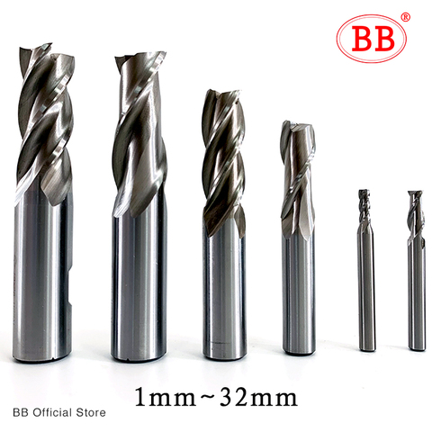 BB End Mills High Precision HSS Metal Cutter Co8 Cobalt D1-32mm 2 3 4 Flutes Teeth Aluminum Milling Tool Key Seater Router Bit ► Photo 1/6