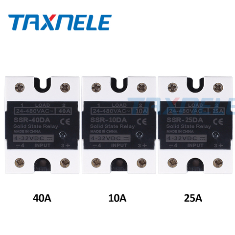 DC To AC SSR 40DA SSR 25DA 10DA Solid State Relay 4-32VDC Input 24-480VAC Output solid state relay Industrial Single black SSR ► Photo 1/6