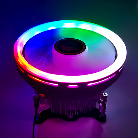 115X CPU Cooler RGB 120mm i3 i5 i7 CPU Heat Sink for Intel LGA 1156 1150 1151 1155 3 Pin CPU Cooling Fan PC quiet ► Photo 1/6