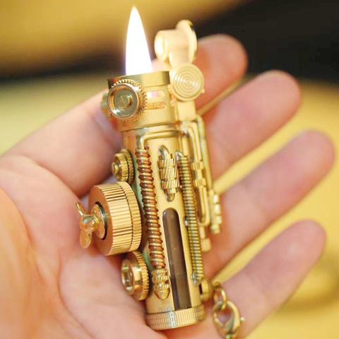 Retro Propeller Kerosene Lighter Brass Handmade Men Gift ► Photo 1/6