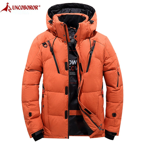 2022 Men's Winter Warm Down Jacket Men Casual Snow Parkas Overcoat White Duck Down Hooded Coat Male Thicken Windbreaker Jacket ► Photo 1/6