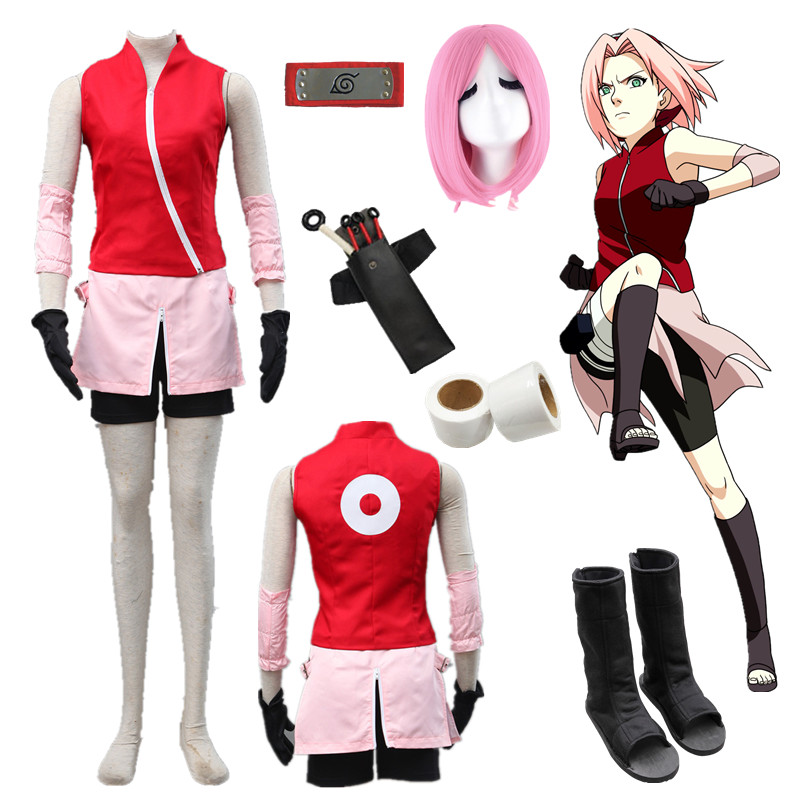 Naruto Haruno Sakura 1st Generation / 2nd Generation Cosplay Costume –  Animee Cosplay