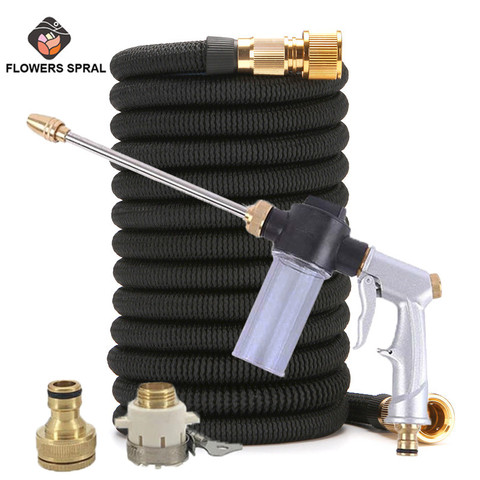 Water Gun Hose 16Ft-100Ft Telescopic Hose magic flexible EU Garden Qatering Hose High Pressure Car Wash Hose Spray Gun Spray ► Photo 1/6