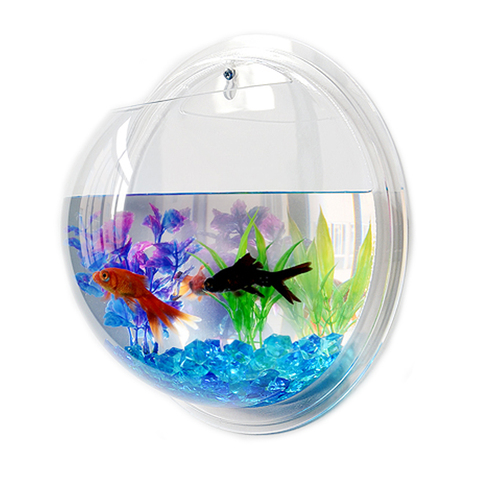 Pinsjar Acrylic Fish Bowl Wall Hanging Aquarium Tank Aquatic Pet Supplies Pet Products Wall Mount Fish Tank for Betta fish ► Photo 1/6