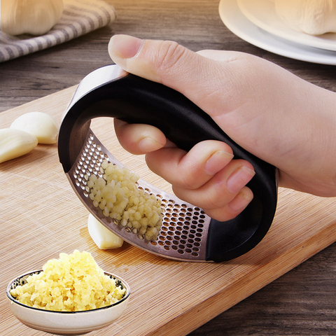 430 stainless steel garlic press home garlic squeezer manual pressure garlic kitchen gadget tools    WJB411 ► Photo 1/6