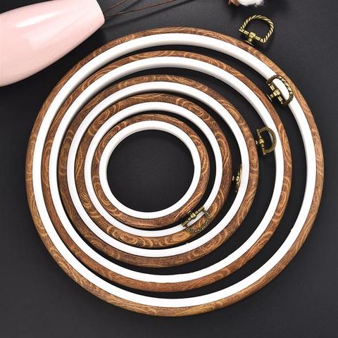 Sewing Tool Round Bamboo Embroidery Hoops Frame Set Plastic Embroidery Hoop Rings For DIY Cross Stitch Needle Craft Tool ► Photo 1/6