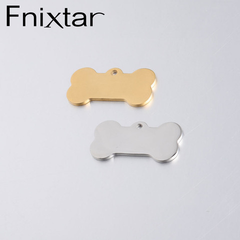 Fnixtar 20Pcs/Lot 16*31mm Mirror Polished Stainless Steel Pet ID Tag Dog Bone Charms DIY Custom Engraved Dog Pet Name Pendant ► Photo 1/6