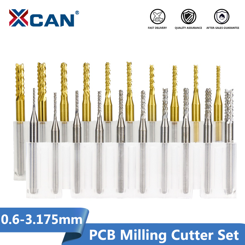 10pcs Carbide End Mill Engraving Bits to CNC PCB Cutter Rotary Burrs 1.2mm 
