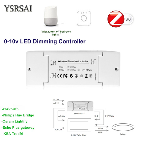 ZigBee ZLL 1-10V LED Light dimmer Controller Smart Home Modified With ZIGBEE 3.0 Bridge  Echo Plus Alexa Control App AC100-270V ► Photo 1/6