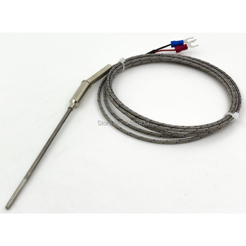 FTARP08 K J type 2m metal screening cable 100mm flexible probe thermocouple temperature sensor diameter 3mm ► Photo 1/5