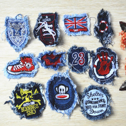 1 piece small size Need hand-sewn cloth stickers, denim patch stickers, no adhesive, DIY clothes decoration patch stickers ► Photo 1/2