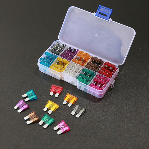 50PCS Car Fuses 2A 3A 5A 7.5A 10A 15A 20A 25A 30A 35A Amp With Box Clip Assortment Auto Blade Type Fuse Set Truck Auto Fuse Sets ► Photo 1/6