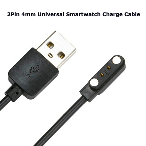 Universal 2Pin 4mm Strong Magnetic Charge Cable USB Charging Line Cord Rope Black White Color For Smart Watches ► Photo 1/6