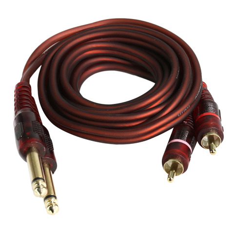 Dual 1/4 inch 6.35mm to Dual RCA Stereo Audio Interconnect Cable Patch Cable Cords - 5 ft ► Photo 1/5