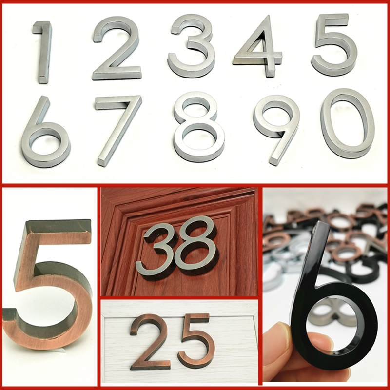 Modern House Numbers Plaque Number Digits Sticker Plate Sign Numeral Door Letter 