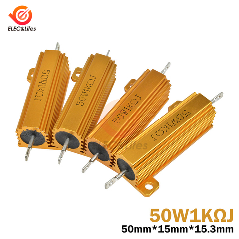 1Pcs 0.1/0.5/1/1.5/2/3/4/5/6/8/10/12/15 Ohm 50W Power Aluminum Shell Wirewound Resistor resistance 5% Precision ► Photo 1/6