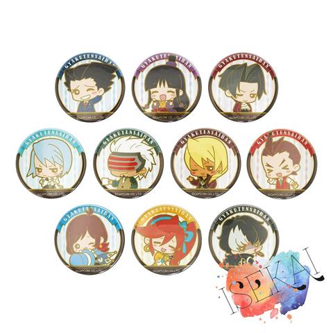 50mm Gyakuten Saiban Game Badge Ace Attorney Phoenix Wright Apollo Justice Athena Cykes Maya Fey Metal Badge Brooch Pin ► Photo 1/1