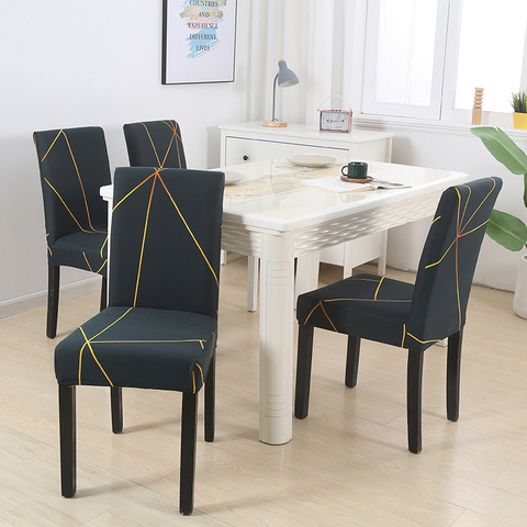 string printed stretch chair cover for dining room office banquet chair protector elastic material armchair cover ► Photo 1/6