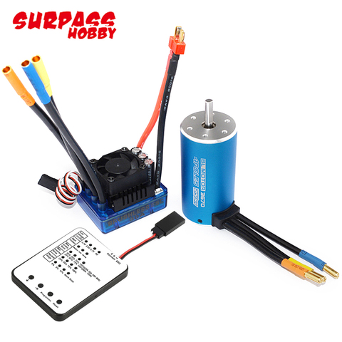 3670 1900KV/2150KV/2650KV 4-Poles Sensorless Brushless Motor with 80A/120A ESC And LED Program Card For 1/8/1/10 RC Car/Truck ► Photo 1/1