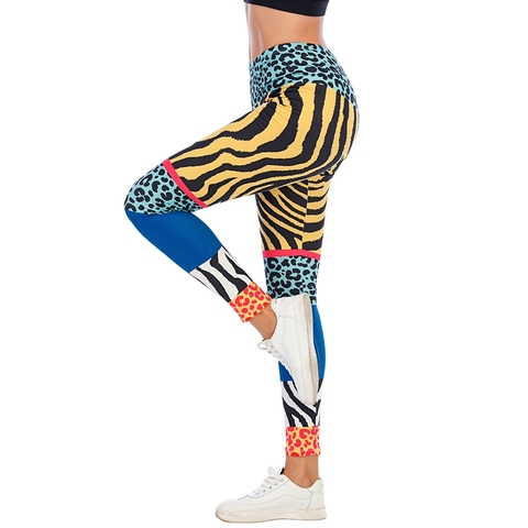 Zohra Sexy Women Legging Animal pattern Splicing Printing Fitness leggins Fashion Slim legins High Waist Leggings Woman Pants ► Photo 1/6