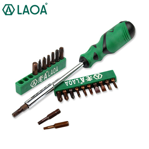 LAOA 20PCS Multi-function Magnetic Screwdriver Tools Hardness HRC60 Professional Screwdriver Bits Repair Kit ► Photo 1/6