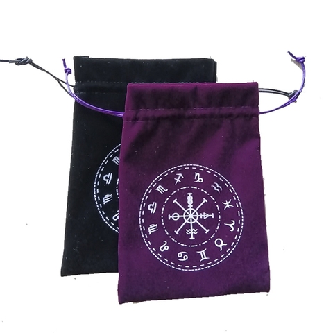 Velvet Moon Phase Tarots Oracle Cards Storage Bag Runes Constellation Witch Divination Accessories Jewelry Dice Bag ► Photo 1/6