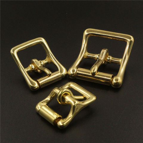 Solid Brass roller buckle single pin Middle center bar buckle for leather craft bag belt strap halter harness ► Photo 1/6