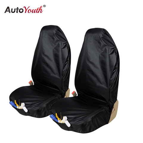 AUTOYOUTH Waterproof Car Seat Cover 2PCS Front Car Seat Protector With Organizer Bag Universal Car Interior Accessory ► Photo 1/6