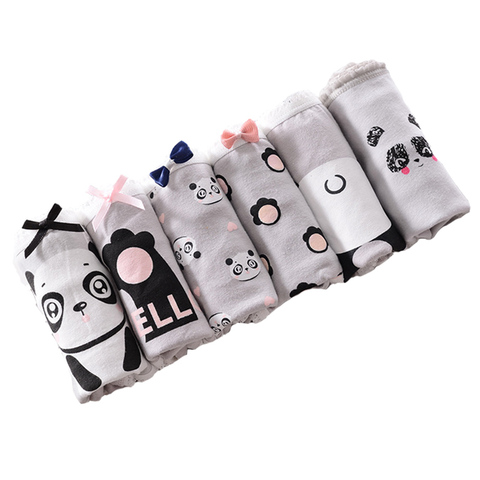 2022 Teenage Panties Panda Printed Underpants Young Girl Briefs Comfortable Cotton Gray Panties Kids Underwear Y515 ► Photo 1/6