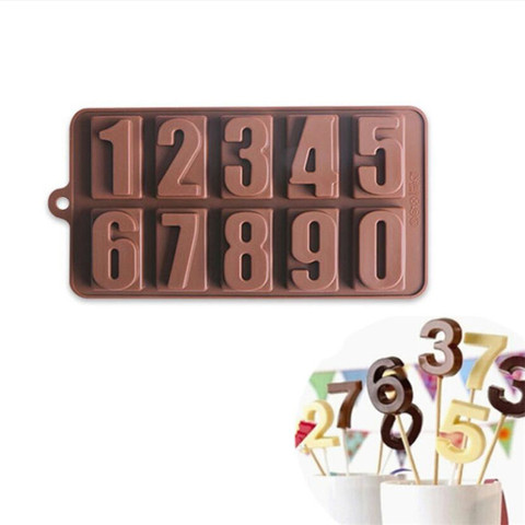 Silicone Numbers Chocolate Mold Cookies Cold 3D Digital Shape Fondant Cake Baking Jelly Candy Pastry DIY Decorating Tools ► Photo 1/6
