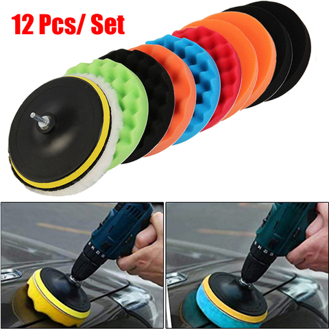 Sponge Polishing Pad Car Polisher Waxing Buffer Pad Set  125mm Foam Polishing Pad Kit M14 Drill Adapter Pad Hand Tool Kit ► Photo 1/6