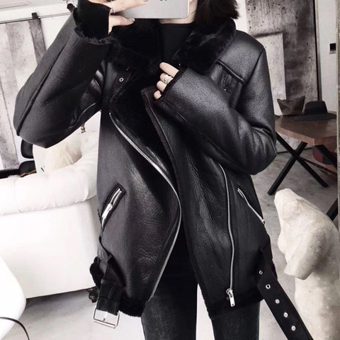 Winter Faux Leather Jacket Women Casual Basic Coats 2022 Ladies