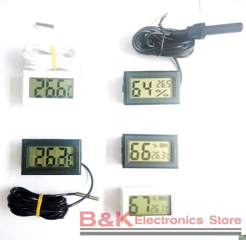 Mini Digital LCD Convenient Temperature Sensor Humidity Meter Indoor Hygrometer Portable Gauge Fridge Thermometer Wire 2M ► Photo 1/6