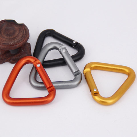 1pc Triangle Carabiner Outdoor Camping Hiking Keychain Snap Clip Hook Kettle Buckle Carabiner Accessories ► Photo 1/6