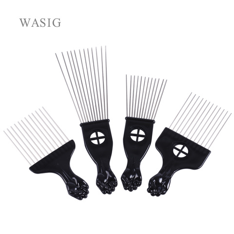 Salon Use Black Metal African American Pick  Hair Combs Afro Hair Comb For Hairdressing Styling Tool ► Photo 1/6