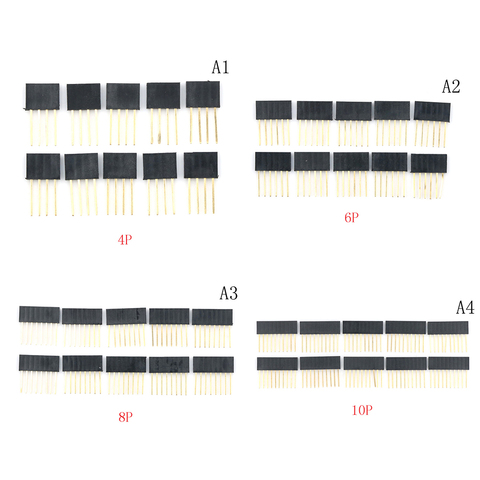 10pcs/lot 2.54mm 4/6/8/10 Pin  Stackable Long Legs Femal Header For Arduino Shield ► Photo 1/6