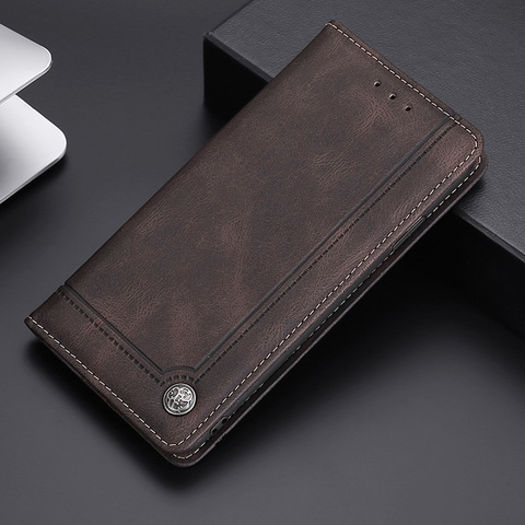 Cases For Honor 8X 9X Cover Case Luxury Magnetic Closure Wallet Book Flip Plain Leather Phone Bags For Huawei Honor 8 X Coque ► Photo 1/6