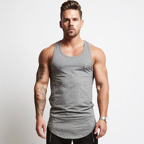 Solid Bodybuilding Tank Tops Men Gym Workout Fitness sleeveless shirt Male Summer Cotton Undershirt Casual Singlet Vest Clothes ► Photo 1/6