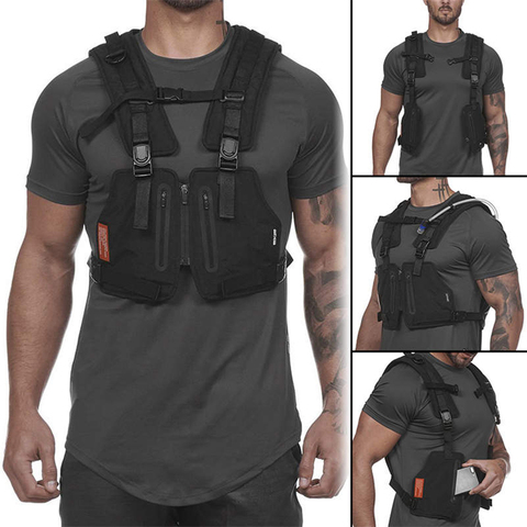 Function Military Tactical Chest bag Vest Outdoor Hip hop Sports Fitness Men Protective Reflective Top Vest Cycling Fishing Vest ► Photo 1/6