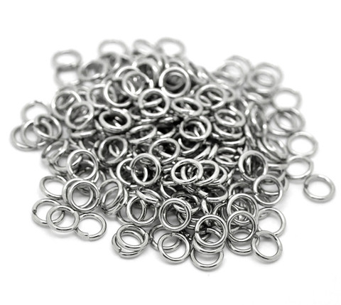 DoreenBeads 500PCs Silver Tone Stainless Steel Open Jump Rings 7mm x 1.2mm (B18879), yiwu ► Photo 1/1