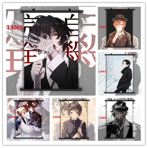 Bungou Stray Dogs Nakahara Chuuya Dazai Osamu Akutagawa Ryuunosuke HD Print Wall Poster Scroll ► Photo 1/6