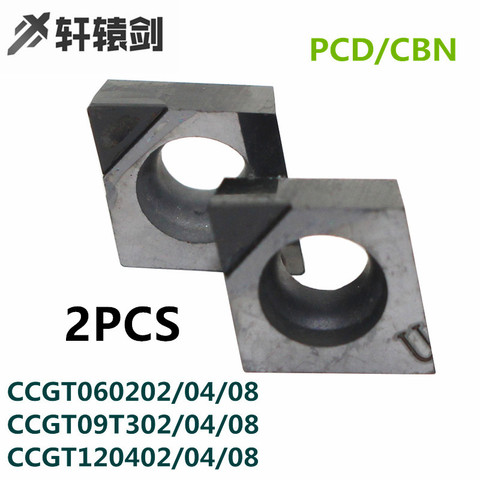 2PCS CCMT060204 CCMT060208 CCMT09T304 CCMT09T308 CCGT060204 CCGT09T304 PCD CBN Diamond Tools Turning Blades Cubic Boron Nitride ► Photo 1/6