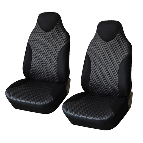 AUTOYOUTH 2PCS Front Seat Covers Black Sports Seat Covers PVC Fabric Car Seat Cover Universal Interior Accessories For TOYOTA ► Photo 1/6