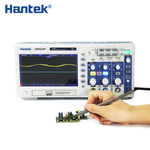 Hantek DSO5202P 200MHz 2 CH 1GSa/s 7'' TFT LCD Digital Storage Oscilloscope DE shipping ► Photo 1/5