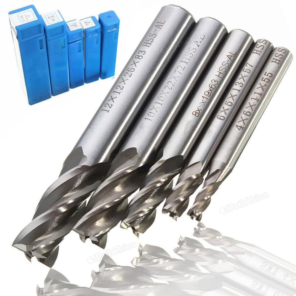 1pcs HSS CNC Straight End Mill 4 Flute Milling End Cutter Drill Bit 