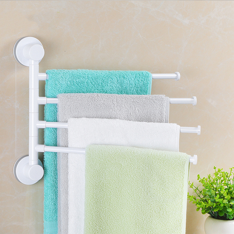 Wall Mounted Towel Bar With Suction Cup, Swing Arm Towel Rack