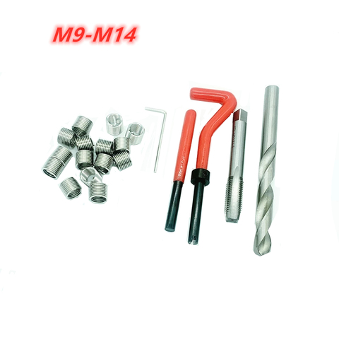 Thread Repair Recoil Insert Installation Kit Tool Drill Tap M9 M10 M11 M12 M14 Helicoil Car Pro Coil Drill Set ► Photo 1/6