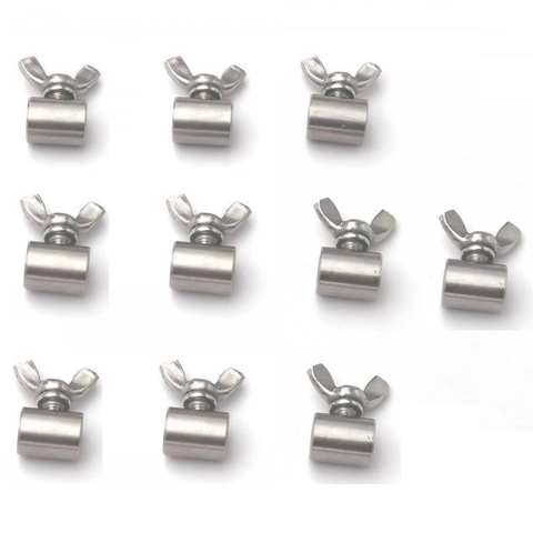 10pcs 304 stainless steel handscrew clamp wire rope fasteners butterfly buckle for 2-8mm steel wire ► Photo 1/5