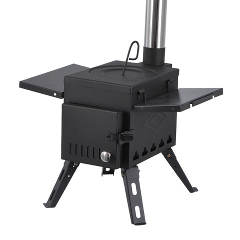 Outdoor Firewood Stove Portable Picnic Equipment Multi-functional Carbon Steel Camping BBQ Folding Foldable Cooking Stove S Size ► Photo 1/6