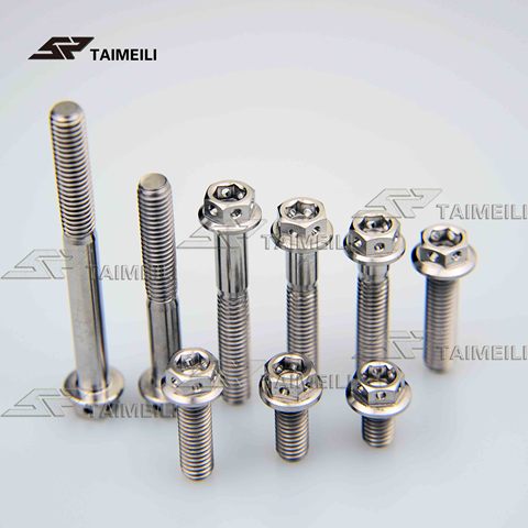 TAIMAILI titanium alloy flange screw inner and outer hexagonal silver M6x/10/15/20/25/30/35/45/50/60mm motorcycle repair screw ► Photo 1/3